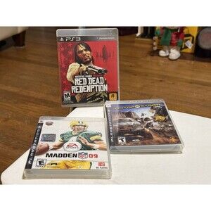 PS3 Games Lit Of 3 , Red Dead Redemption, Motor Storm, Madden 09